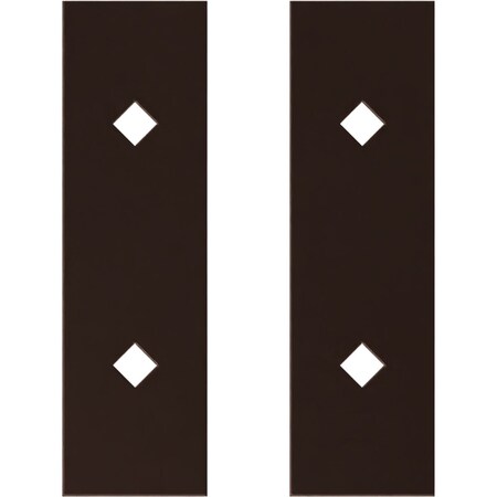 Ekena Millwork Premium Barn Door Hollow Core Plates (set of 2), Rustic Brown GB6001HCPRB